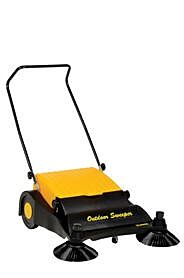 Vestil Jan-Lg Plastic/Steel Large Belt Driven Manual Brush Sweeper 9 Gallon Capacity, Red/Black