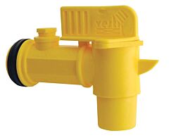 Vestil Jdft-6Pkg Polyethylene Bung Jumbo Manual Drum Faucet 2" 6 Pack Yellow