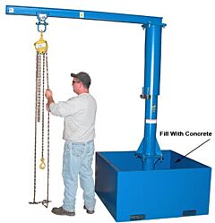 Vestil Jib-Cb-25-8-10 Steel Portable Jib Crane With Empty Base 8 Ft. I-Beam 250 Lb. Capacity, Blue