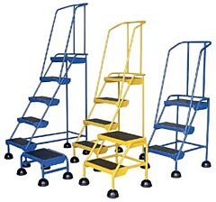 Vestil Lad-3-W-P Steel Commercial Spring Loaded Ladders 58 Degree 3 Perforated 16" Step Width 300 Lb. Capacity, White