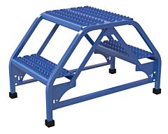 Vestil Lad-Dd-18-2-G Steel Double Sided Ladder 2 Grip Strut Step 16-13/16" Width 350 Lb. Capacity, Blue