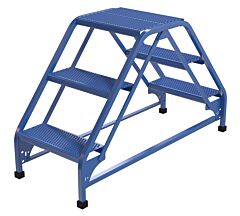 Vestil Lad-Dd-18-3-P Steel Double Sided Ladder 3 Perforated Step 16-13/16" Width 350 Lb. Capacity, Blue