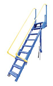 Vestil Lad-Fm-108 Steel Folding Mezzanine Ladder 108" Mezzanine Height 24-1/4" Step Width 350 Lb. Capacity, Blue