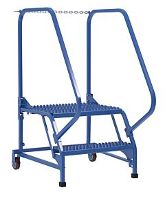 Vestil Lad-Mm-2-G Steel Maintenance Ladder 58 Degree 2 Grip Strut 24" Step Width 350 Lb. Capacity, Blue