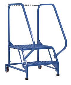 Vestil Lad-Mm-2-P Steel Maintenance Ladder 58 Degree 2 Perforated 24" Step Width 350 Lb. Capacity, Blue
