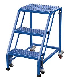 Vestil Lad-Pw-18-3-G-Nhr Steel Standard Slope Ladder No Handrail 58 Degree 3 Grip Strut 16-13/16" Step Width 350 Lb. Capacity, Blue