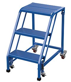 Vestil Lad-Pw-18-3-P-Nhr Steel Standard Slope Ladder No Handrail 58 Degree 3 Perforated 16-13/16" Step Width 350 Lb. Capacity, Blue