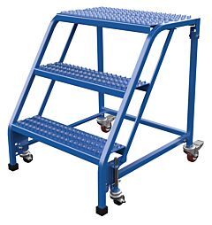Vestil Lad-Pw-26-3-G-Nhr Steel Standard Slope Ladder 58 Degree 3 Grip No Handrail Step 350 Lb. Capacity, Blue