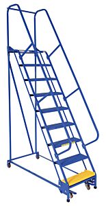 Vestil Lad-Pw-26-9-P Steel Standard Slope Ladder 58 Degree 9 Perforated 23-9/16" Step 350 Lb. Capacity, Blue
