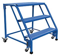 Vestil Lad-Pw-32-3-P-Nhr Steel Standard Slope Ladder No Rail 58 Degree 3 Perforated 30-1/4" Step Width 350 Lb. Capacity, Blue