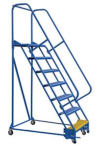 Vestil Lad-Pw-32-7-G Steel Standard Slope Ladder 58 Degree 7 Grip Strut 30-1/4" Step Width 350 Lb. Capacity, Blue