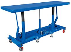 Vestil Ldlt-3096-4 Steel Ergonomic Long Deck Cart 96" X 30-1/4" X 31" 4,000 Lb. Capacity, Blue