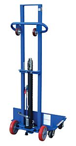 Vestil Llh-242056-4Sfl Steel Lite Load Lift With Foot Pump, Swivel Casters And Manual Floor Lock 24" X 20" Platform 400 Lb. Capacity, Blue