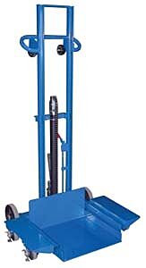 Vestil Llph-500-4Sfl Steel Low Profile Lite Load Lift With Foot Pump, Swivel Casters And Manual Floor Lock 20" X 20" Platform 400 Lb. Capacity, Blue