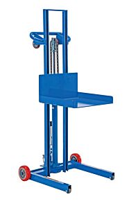 Vestil Llph-500-Fw Steel Low Profile Lite Load Lift With Foot Pump And Fixed Wheels 20" X 20" Platform 400 Lb. Capacity, Blue