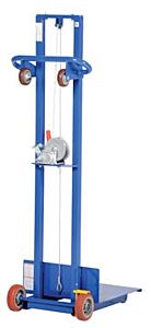 Vestil Llw-202058-Fw Steel Lite Load Lift With Winch And Fixed Wheels 20" X 20" Platform 400 Lb. Capacity, Blue