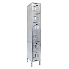 Vestil Lock-1218-Ss61 Stainless Steel Lockers 1 Column With 6 Rows 12" X 18" X 78" Silver
