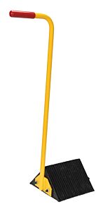 Vestil Lwc-14M-Ergo Laminated Rubber Wheel Chock With Ergonomic Handle 10-1/8" X 20-3/16" X 34-15/16", Black / Yellow