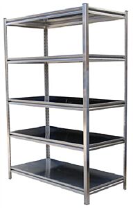 Vestil Lwss-2448 Stainless Steel Solid Rivet Shelving 48" X 24" X 72" 3000 Lb. Capacity, Silver