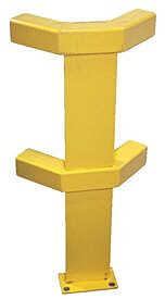 Vestil Mg-Cp-36-2 Steel Modular Guard System Corner Post 2 Rail 7-5/8" X 6" X 36", Yellow