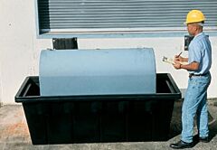 Vestil Otc-275 Polyethylene Fuel Tank Containment With Drain 43-3/4" X 84-1/2" X 29" 275 Lb. Capacity, Black