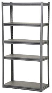 Vestil Pcbs-1836 Steel Powder Coated Bolt-Less Shelving 36" X 18" X 72-1/4" 2000 Lb. Capacity, Black