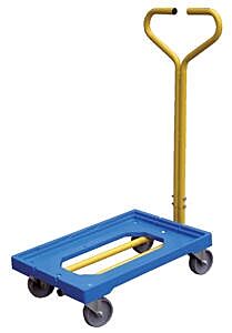 Vestil Pdh-1624 Polyethylene Dolly With Handle 24-1/2" X 16" X 37-1/2" 500 Lb. Capacity, Blue
