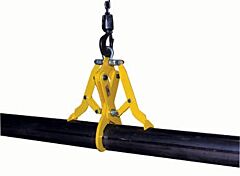 Vestil Pg-C-045 Steel Heavy Duty Pipe Grab For Cast Iron Pipes 27" X 8-3/8" X 18-3/4" 450 Lb. Capacity, Yellow