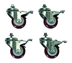 Vestil Plc-Ck Polyurethane Pail Lid Closing Press Caster Kit 3" X 1-1/4" Red