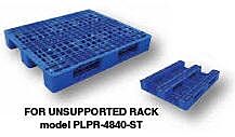 Vestil Plpr-4840-St High Density Polyethylene Stackable Pallet/Skid With Reinforcing Steel Tubes 39-1/4" X 47-1/8" X 6" 13,200 Lb. Static Floor Capacity, Blue