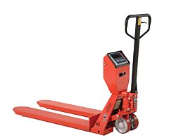 Vestil Pm-2048-Scl-Lp Steel Low Profile Pallet Truck With Scale 64-1/2" X 22-3/8" X 48" 5000 Lb. Capacity, Red