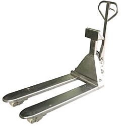 Vestil Pm-2748-Scl-Lp-Ss Stainless Steel Low Profile Pallet Truck With Scale 61-43/64" X 27" X 48-5/8" 5000 Lb. Capacity, Silver
