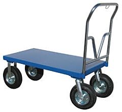 Vestil Pnu-2448 Steel Pneumatic Tire Platform Cart 52-1/2" X 24" X 46-5/16" 1,500 Lb. Capacity, Blue