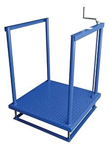 Vestil Pos-3672-Mat Steel Ergonomic Post-Crank Worker Platform With Mat 72" X 36" X 65-5/8" 500 Lb. Capacity, Blue