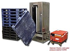 Vestil Ppw-748 Stainless Steel Pallet Washing Cabinet 10 Gallon Reservoir 39" X 39" X 76" Brown