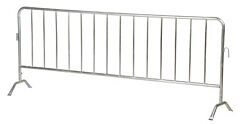 Vestil Prail-102-G-Ff Steel Crowd Control Interlocking Barrier With Flat Feet 101-3/16" Length, Silver