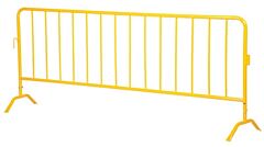 Vestil Prail-102-Y-Wf Steel Crowd Control Interlocking Barrier With Feet (1) Wheeled (1) Flat 101-3/16" Length, Yellow