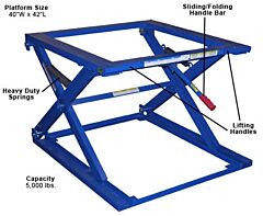 Vestil Ps-4045-Ck Steel Adjustable Pallet Stand With Casters 48-13/16" X 40-1/2" X 17-1/16" 1500 Lb. Capacity, Blue