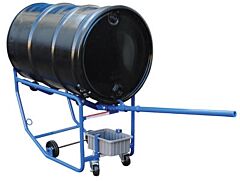 Vestil Rdc-100 Steel Revolving Drum Cart 66-3/4" X 18-7/8" X 26-3/4" 600 Lb. Capacity, Blue