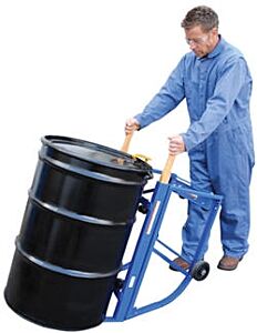 Vestil Rdc-1000-5Po Steel Rotating Drum Cart With Polyolefin Wheels 42" X 19" X 27-1/2" 1000 Lb. Capacity, Blue