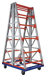 Vestil Rerc-Ct-4610 Steel Portable 2 Sided Reel Rack 72-1/2" X 52-3/8" X 134-3/8" 4000 Lb. Capacity, White/Orange/Blue