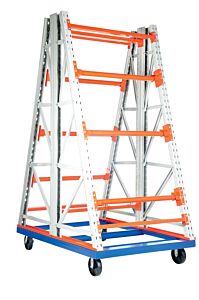 Vestil Rerc-Ct-468 Steel Portable 2 Sided Reel Rack 72-1/2" X 52-1/2" X 108" 4000 Lb. Capacity, White/Orange/Blue