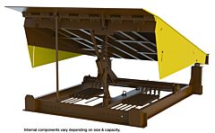 Vestil Rr-65-30 Steel Pull Chain Mechanical Dock Leveler 74"W X 50"L X 24"D Pit Dimensions 30000 Lb. Capacity, Brown/Yellow
