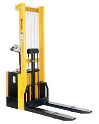 Vestil S-62-Ff Steel Fixed Powered Lift Stacker 62" Raised Height 2,000 Lb. Capacity, Black / Yellow