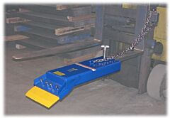 Vestil Scrape-1 Steel Fork Truck Floor Scrapper 12" Blade Width Blue / Yellow