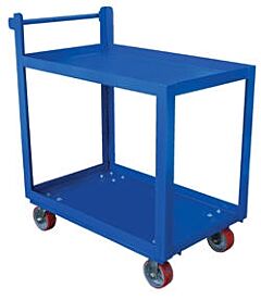 Vestil Scs2-2848 Steel Service Cart With 2 Shelves 50-1/4" X 27-7/8" X 40-1/2" 1,000 Lb. Capacity, Blue