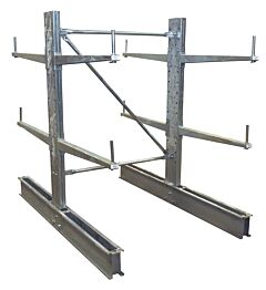 Vestil Sdu-C-6-36-G-Set Galvanized Steel Standard Cantilever Double Upright 6 Ft. Height 36" Arm Use Length, Set 10,400 Lb. Capacity, Gray