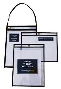Vestil Shopt-S Vinyl Shop Ticket Holder Side-Hanging Eyelet 25 Pack 9-7/8" X 12-1/8" X 1/16" Clear