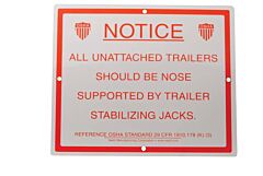 Vestil Sjs-1012 Aluminum Stabilizing Trailer Instruction Sign 1/8" X 11-3/4" X 9-3/4" White