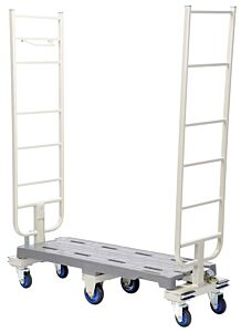 Vestil Snc-1650 Plastic Nesting Slim Cart 16-1/2" X 50-1/2" X 63" 700 Lb. Capacity, Gray/White